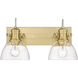 Hines 2 Light 18 inch Brushed Champagne Bronze Semi-flush Ceiling Light